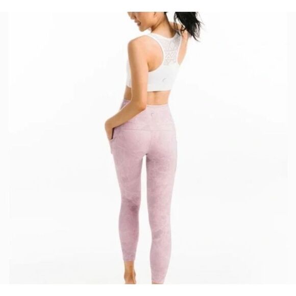 Zyia Pink & gray digital granite marbled light & tight 8-10 leggings - Picture 5 of 6